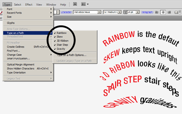 Working with Type on a Path in Illustrator